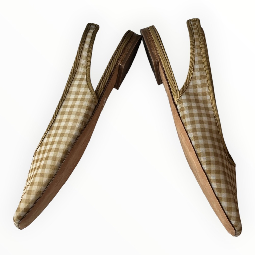 Vince Daphne II Gingham Mesh Slingback Flats Desert San Square Toe US 10 EU41 - Picture 10 of 12
